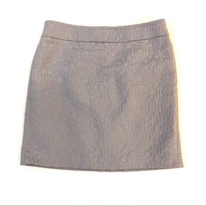 LOFT Silvery Gray Textured Mini Skirt 4P